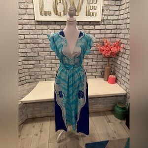 Celia Moon Turquoise Cotton Dress